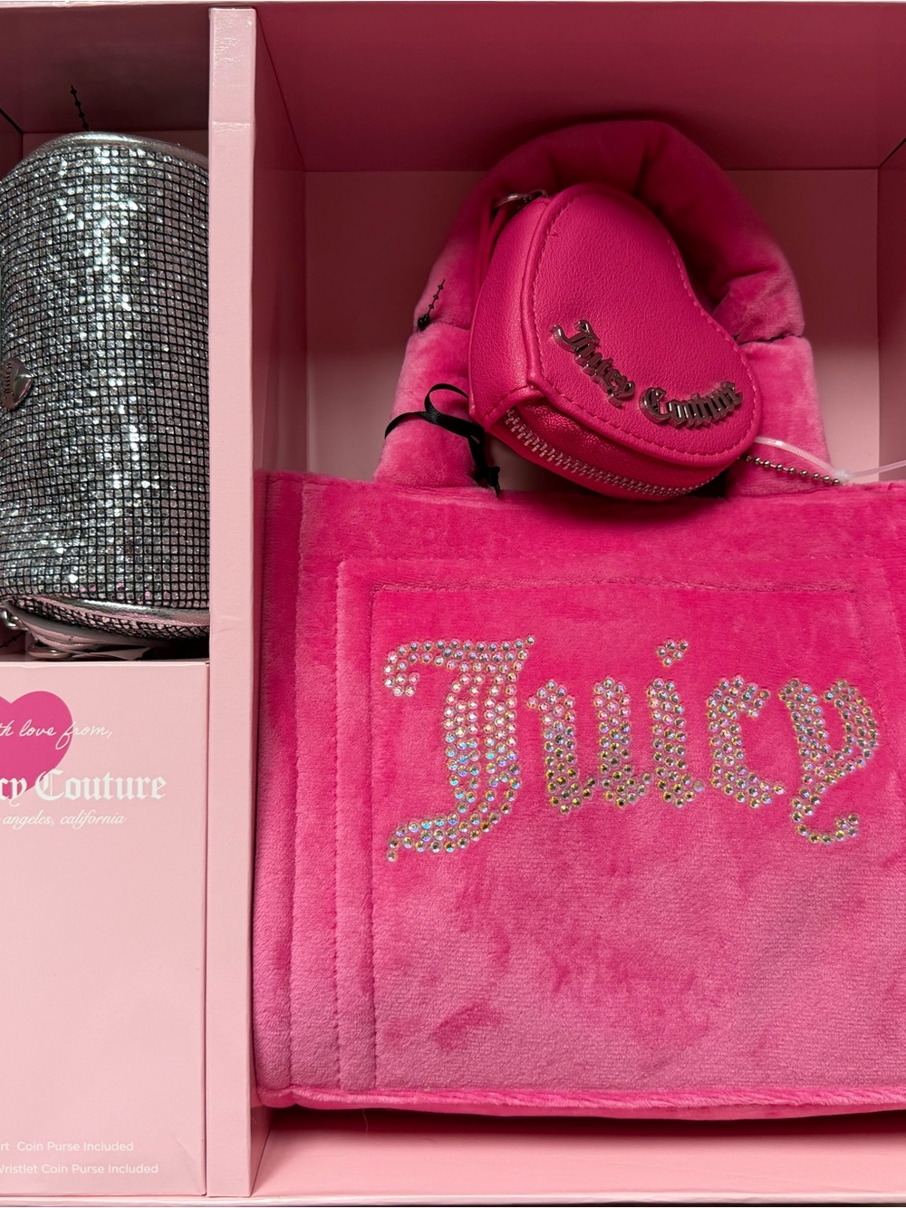 Juicy Couture Hot Pink Velour  Tote Brand New